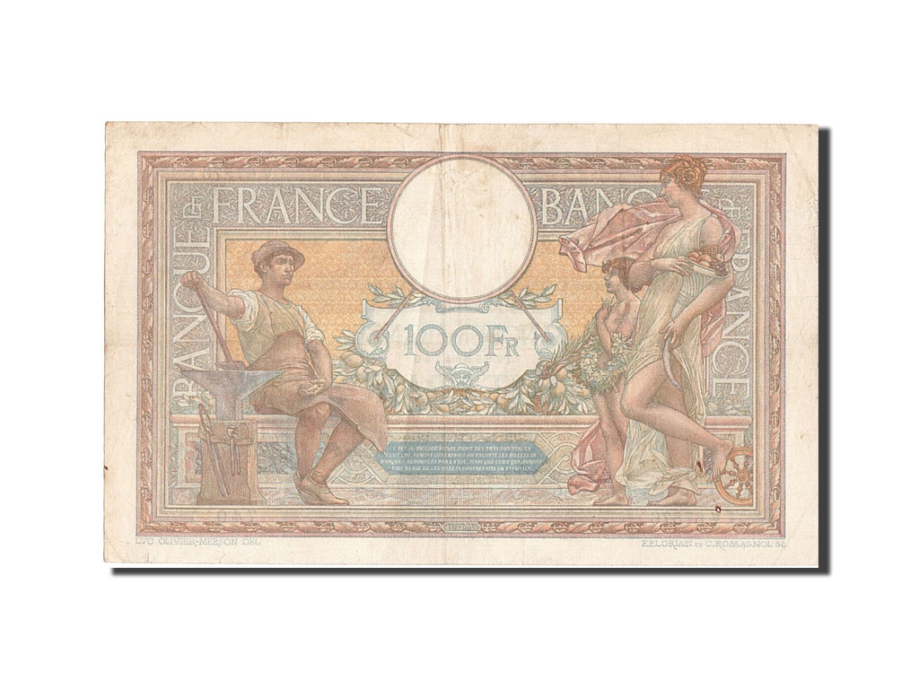 Banknote, France, 100 Francs, 100 F 1908-1939 ''Luc Olivier Merson'', 1939