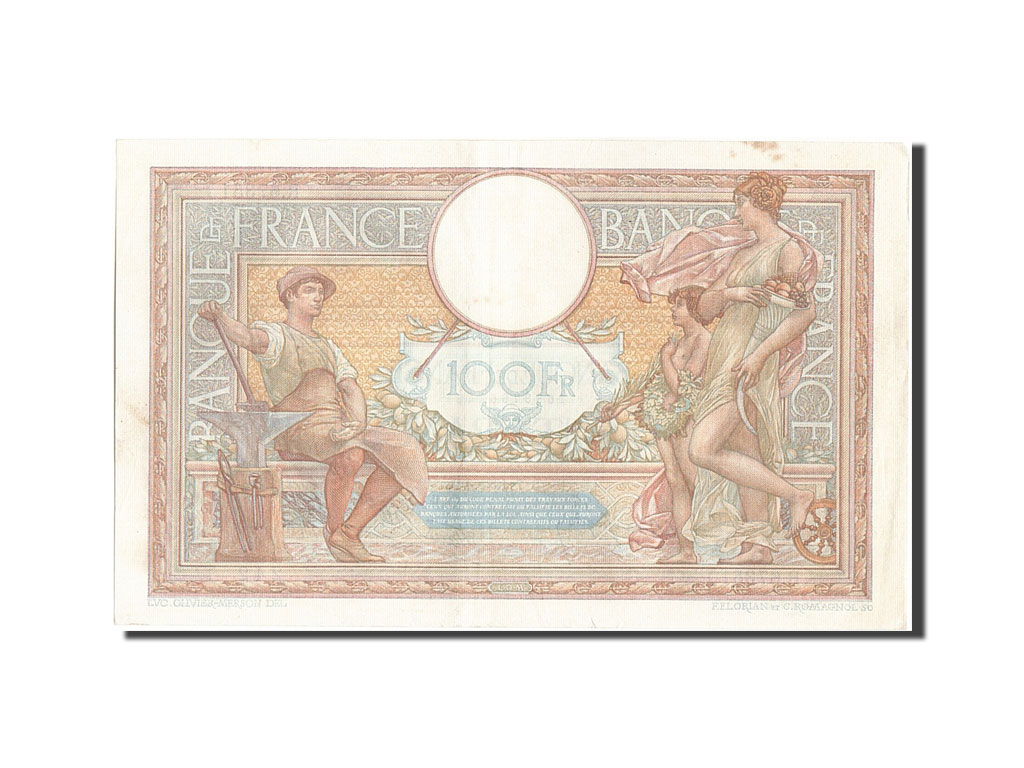 Banknote, France, 100 Francs, 100 F 1908-1939 ''Luc Olivier Merson'', 1939