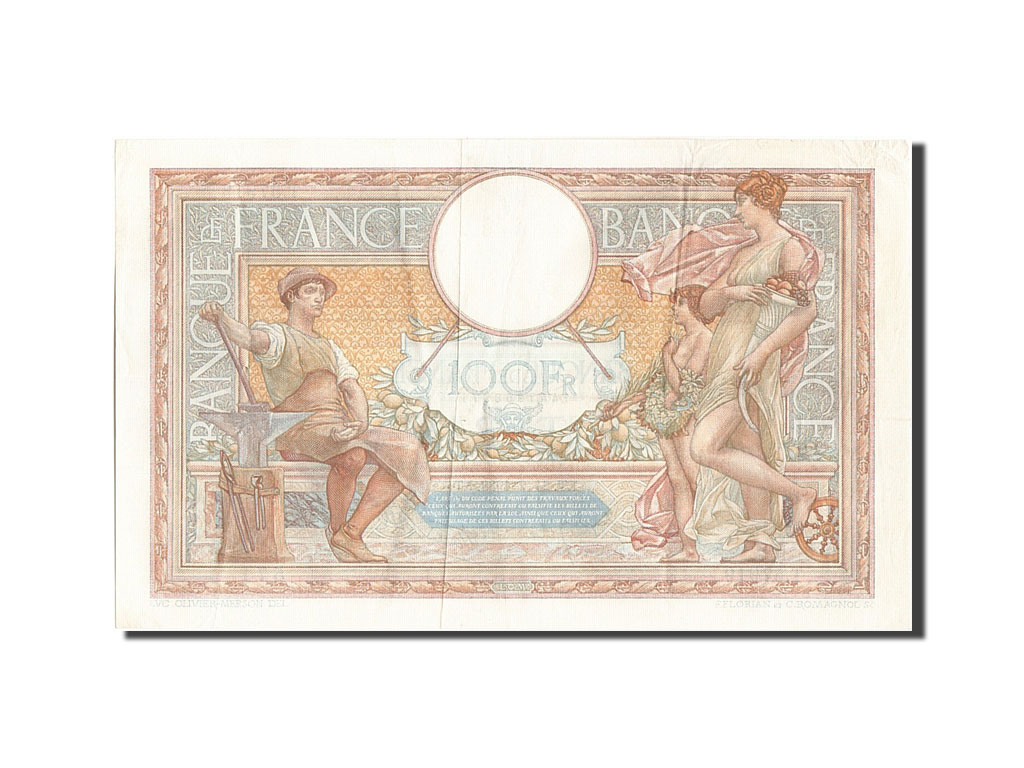 Banknote, France, 100 Francs, 100 F 1908-1939 ''Luc Olivier Merson'', 1938