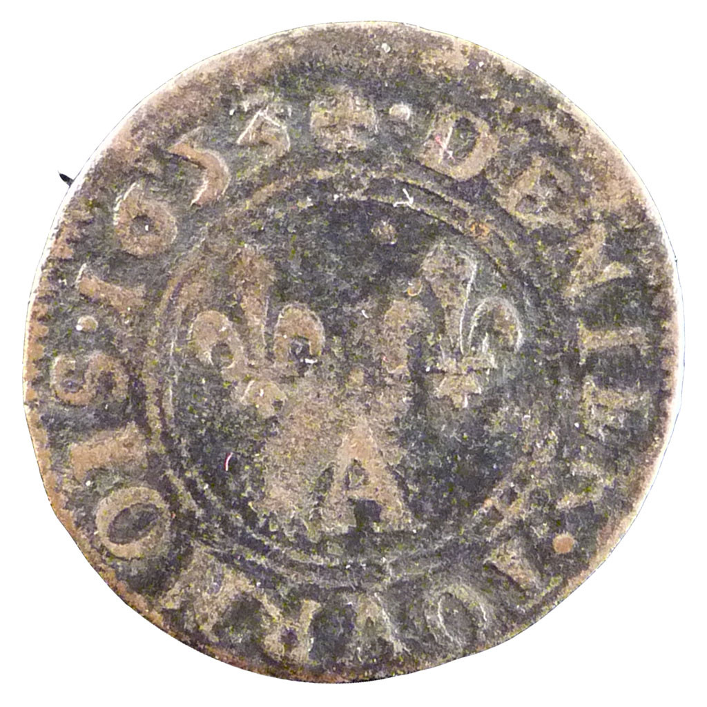 Coin, FRENCH STATES, NEVERS & RETHEL, Denier Tournois, 1653, , Copper
