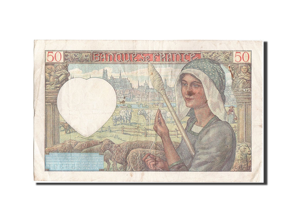 Banknote, France, 50 Francs, 50 F 1940-1942 ''Jacques Coeur'', 1940, 1940-09-05