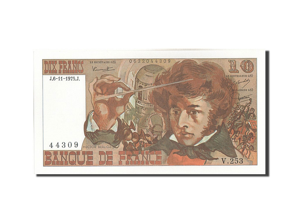 Banknote, France, 10 Francs, 10 F 1972-1978 ''Berlioz'', 1975, 1975-11-06