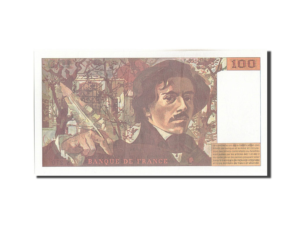 Banknote, France, 100 Francs, 100 F 1978-1995 ''Delacroix'', 1994, AU(50-53)
