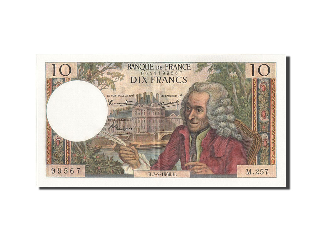 Banknote, France, 10 Francs, 10 F 1963-1973 ''Voltaire'', 1966, 1966-07-07