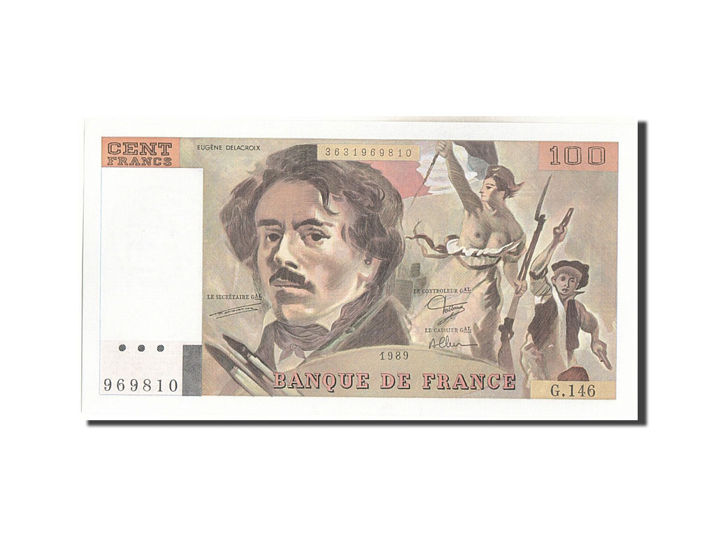 Banknote, France, 100 Francs, 100 F 1978-1995 ''Delacroix'', 1989, UNC(65-70)