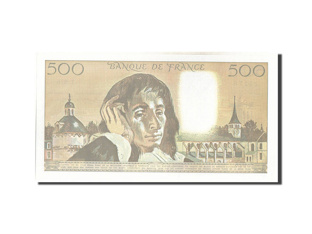 Banknote, France, 500 Francs, 500 F 1968-1993 ''Pascal'', 1992, 1992-01-02