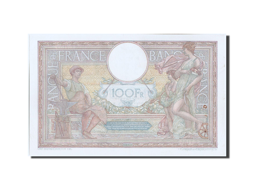 Biljet, Frankrijk, 100 Francs, 100 F 1908-1939 ''Luc Olivier Merson'', 1920