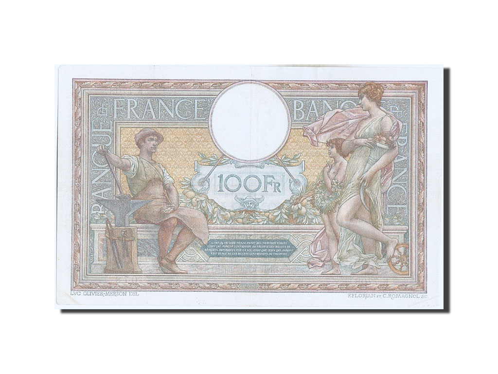 Banknote, France, 100 Francs, 100 F 1908-1939 ''Luc Olivier Merson'', 1921