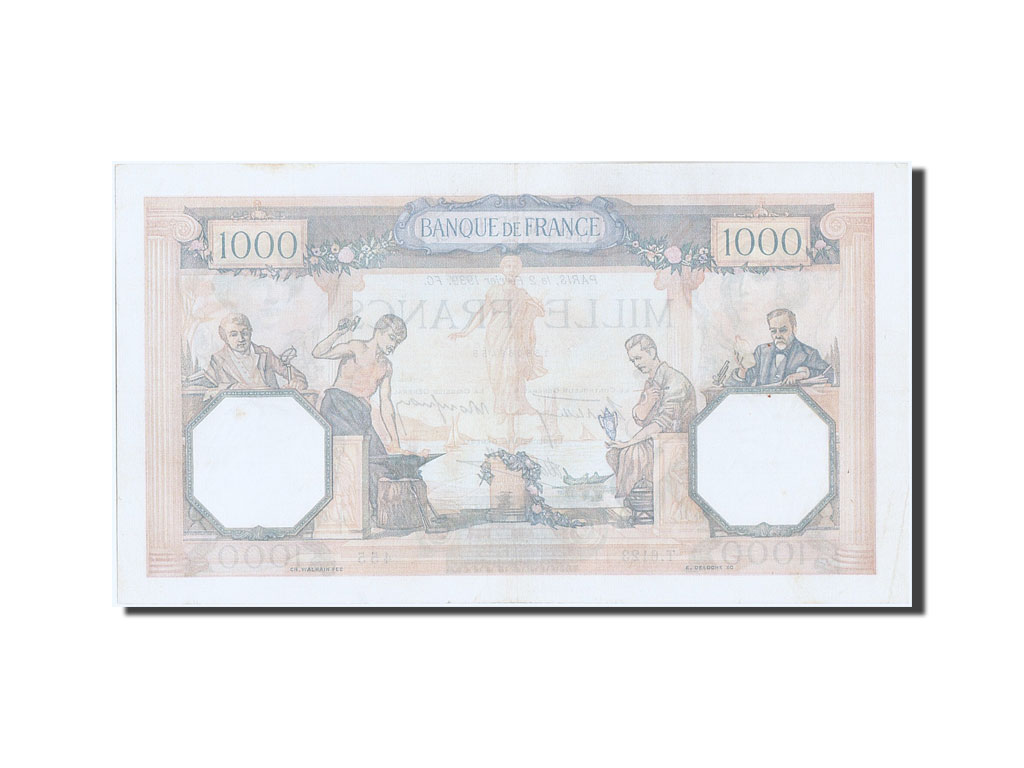 Banknote, France, 1000 Francs, 1 000 F 1927-1940 ''Cérès et Mercure'', 1939