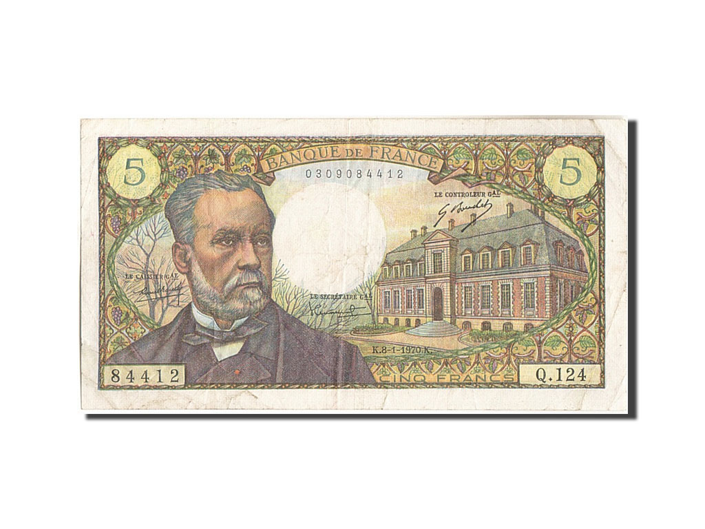 Banknote, France, 5 Francs, 5 F 1966-1970 ''Pasteur'', 1970, 1970-01-08