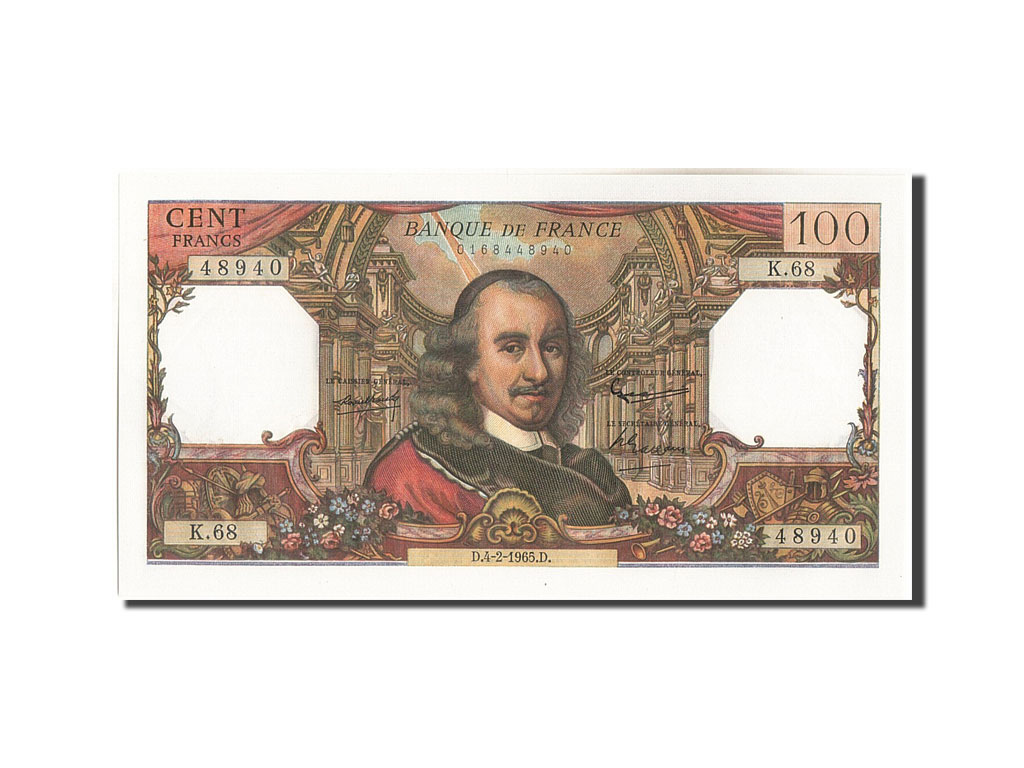 Biljet, Frankrijk, 100 Francs, 100 F 1964-1979 ''Corneille'', 1965, 1965-02-04
