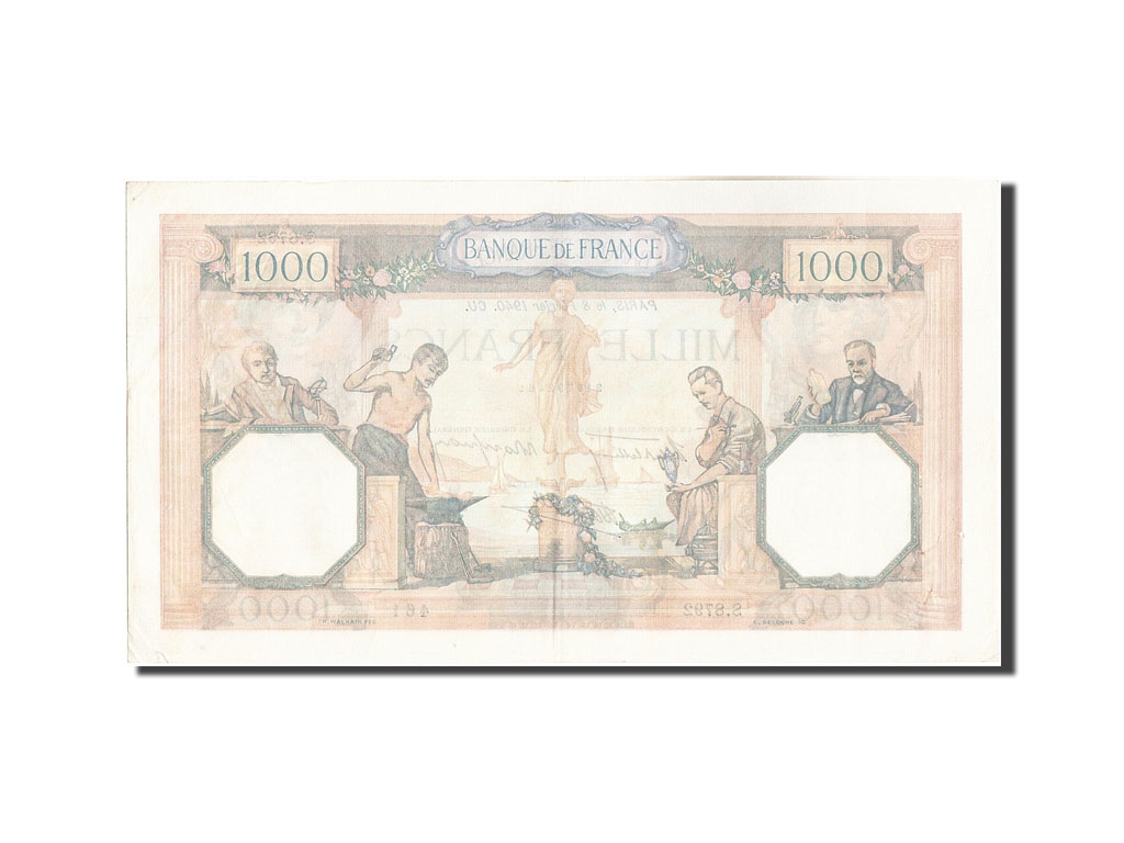 Banknote, France, 1000 Francs, 1 000 F 1927-1940 ''Cérès et Mercure'', 1940