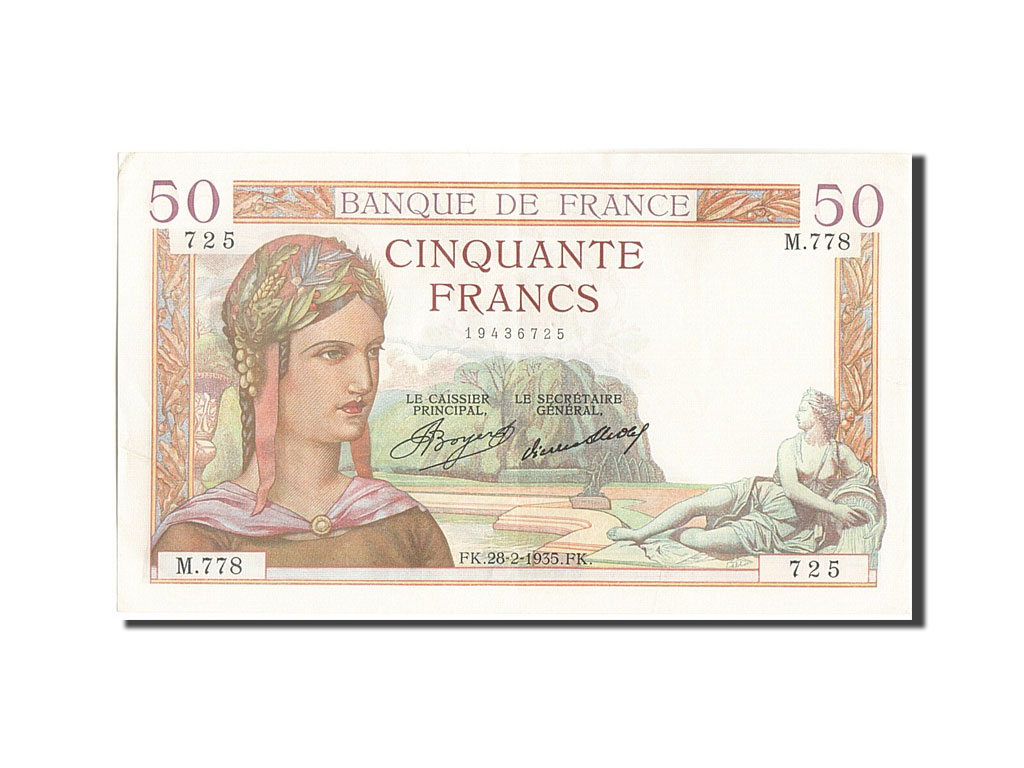 Banknote, France, 50 Francs, 50 F 1934-1940 ''Cérès'', 1935, 1935-02-28