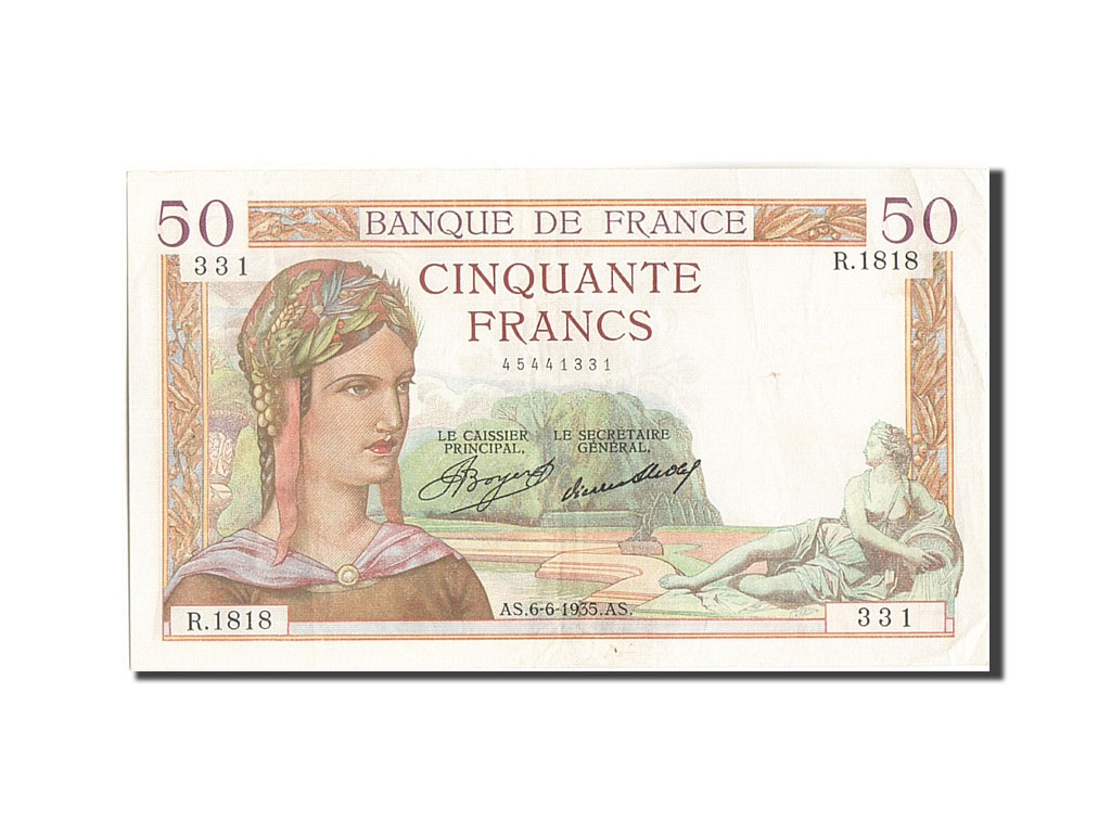 Banknote, France, 50 Francs, 50 F 1934-1940 ''Cérès'', 1935, 1935-06-06