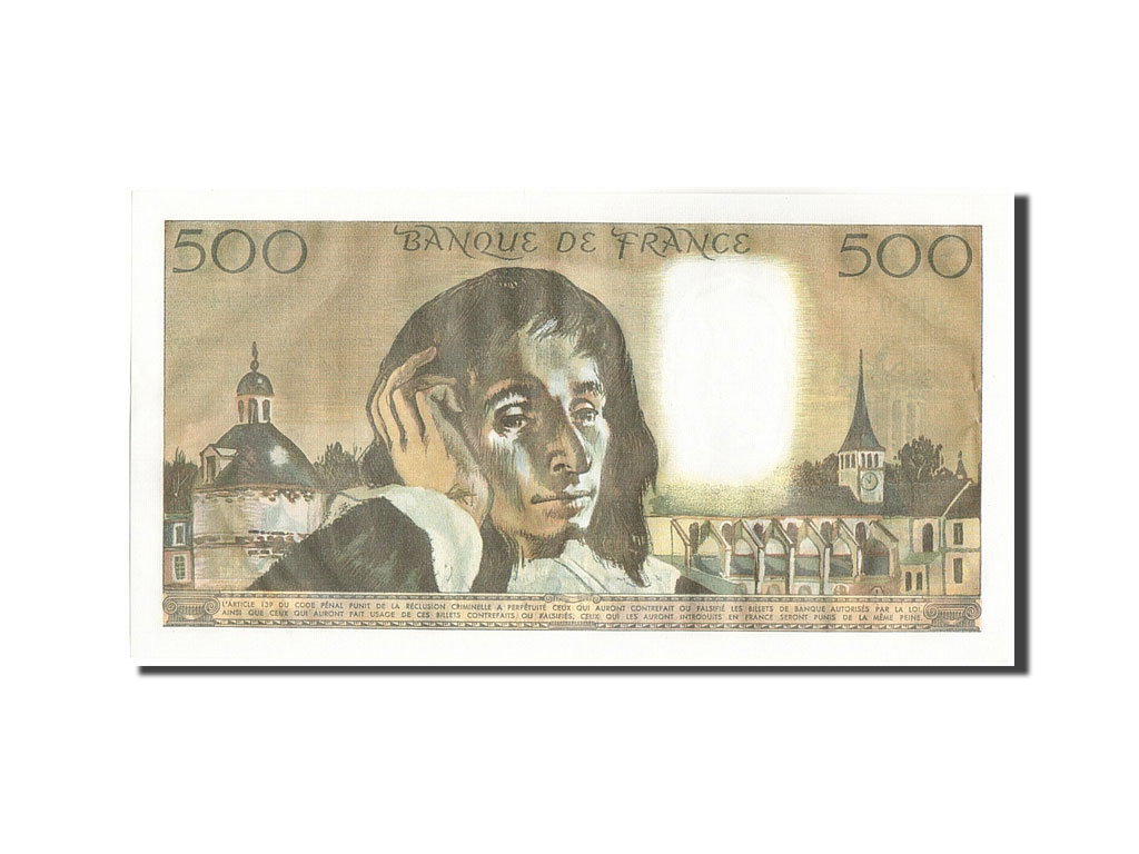 Banknote, France, 500 Francs, 500 F 1968-1993 ''Pascal'', 1969, 1969-11-06