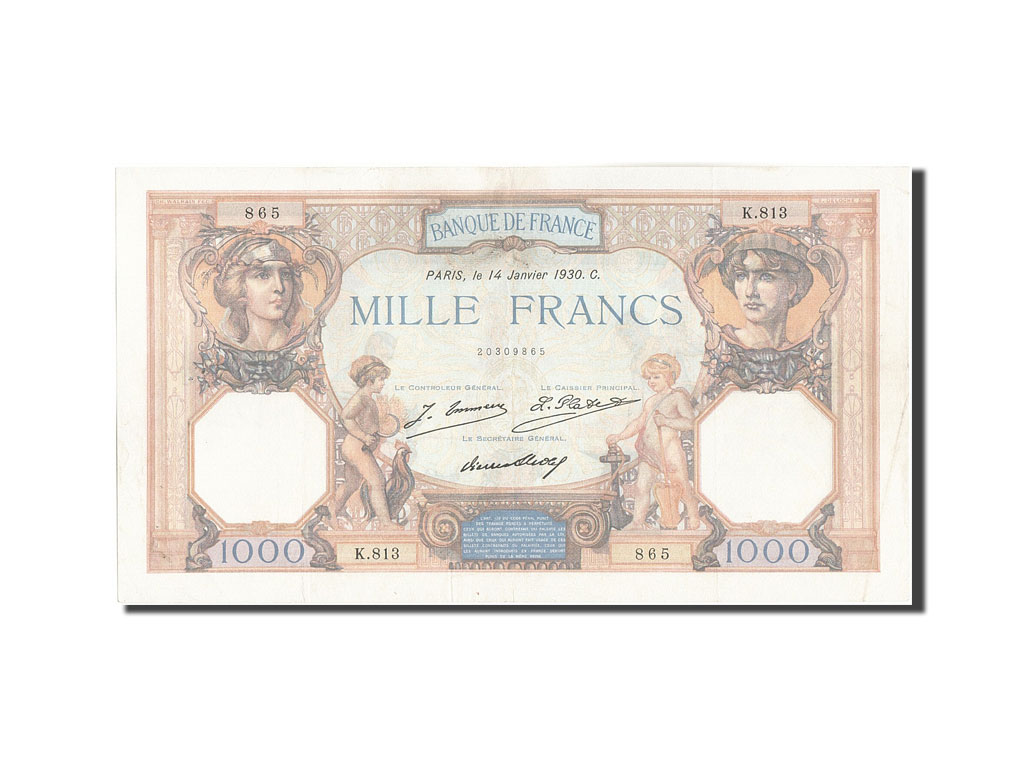 Banknote, France, 1000 Francs, 1 000 F 1927-1940 ''Cérès et Mercure'', 1930