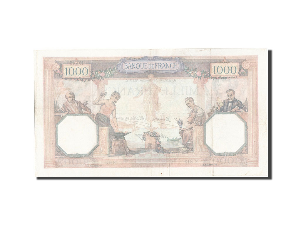 Banknote, France, 1000 Francs, 1 000 F 1927-1940 ''Cérès et Mercure'', 1930