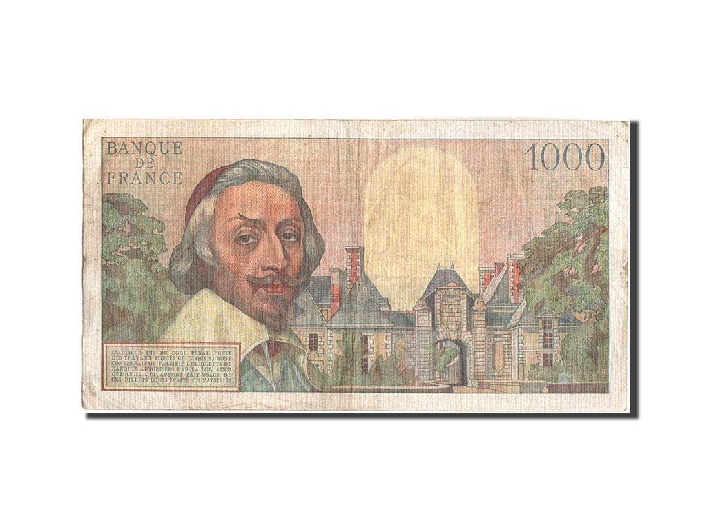Banknote, France, 1000 Francs, 1 000 F 1953-1957 ''Richelieu'', 1957