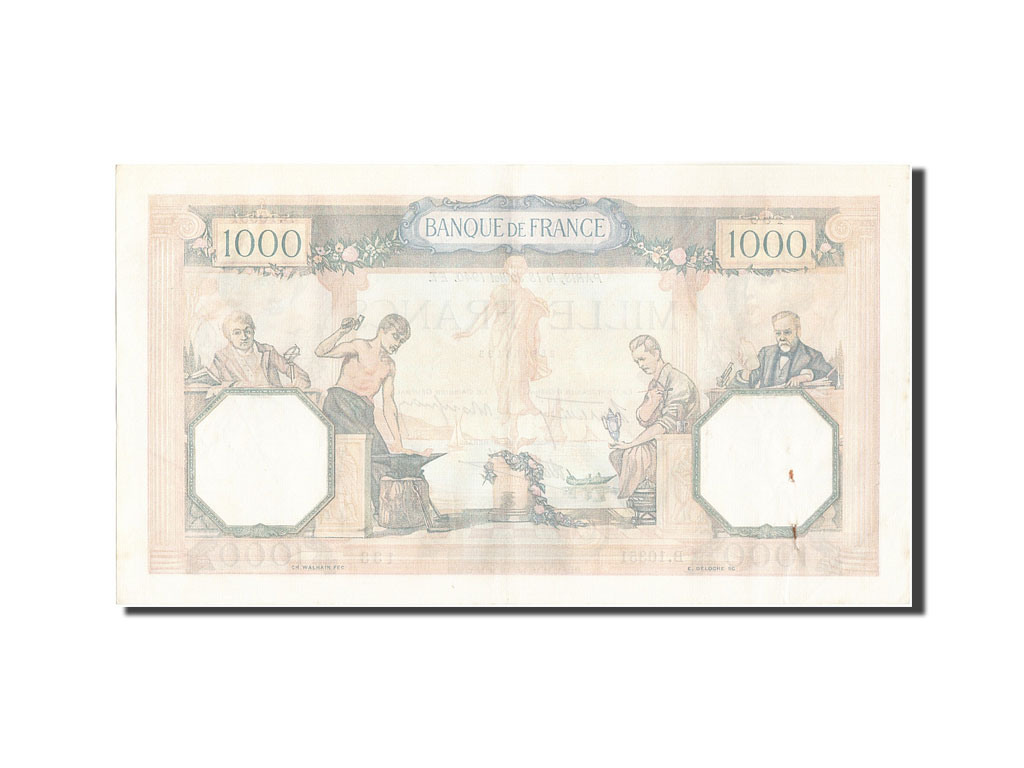 Banknote, France, 1000 Francs, 1 000 F 1927-1940 ''Cérès et Mercure'', 1940