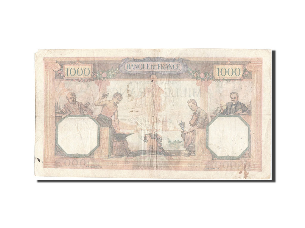 Banknote, France, 1000 Francs, 1 000 F 1927-1940 ''Cérès et Mercure'', 1927