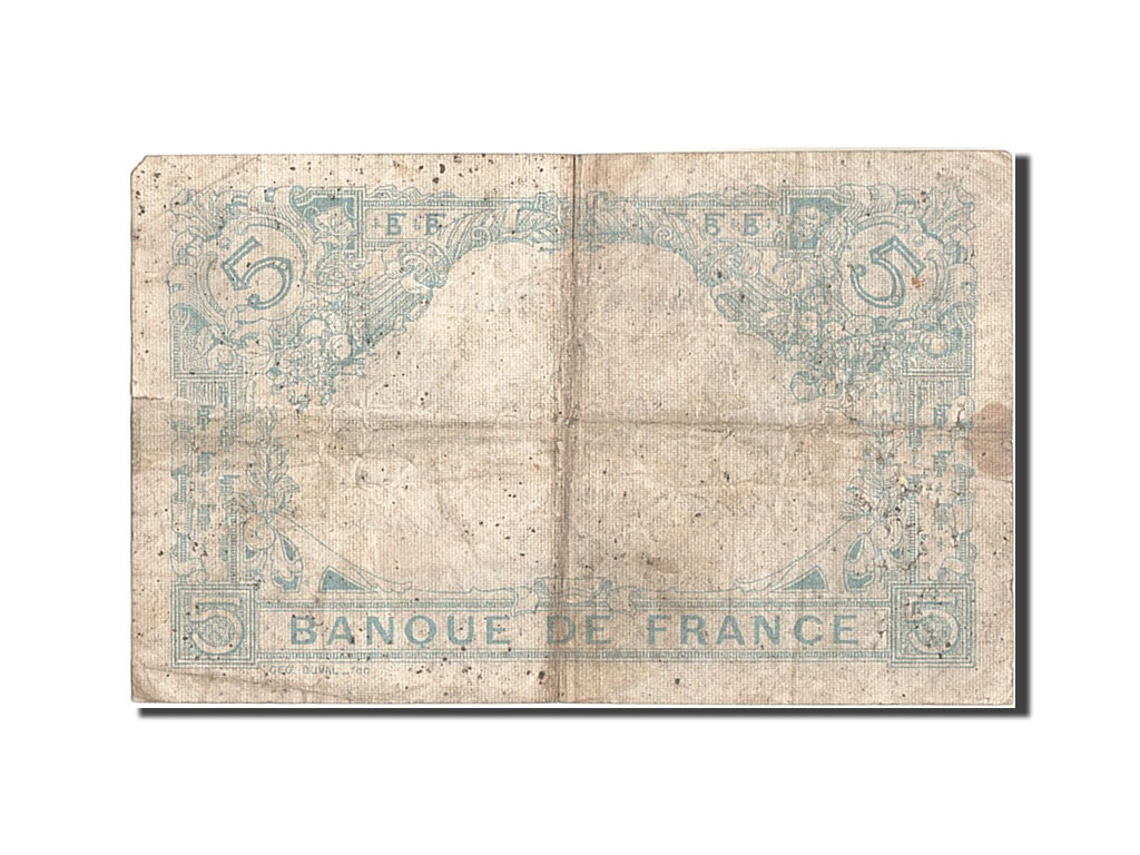 Banknote, France, 5 Francs, 5 F 1912-1917 ''Bleu'', 1916, 1916-10-10, VF(20-25)
