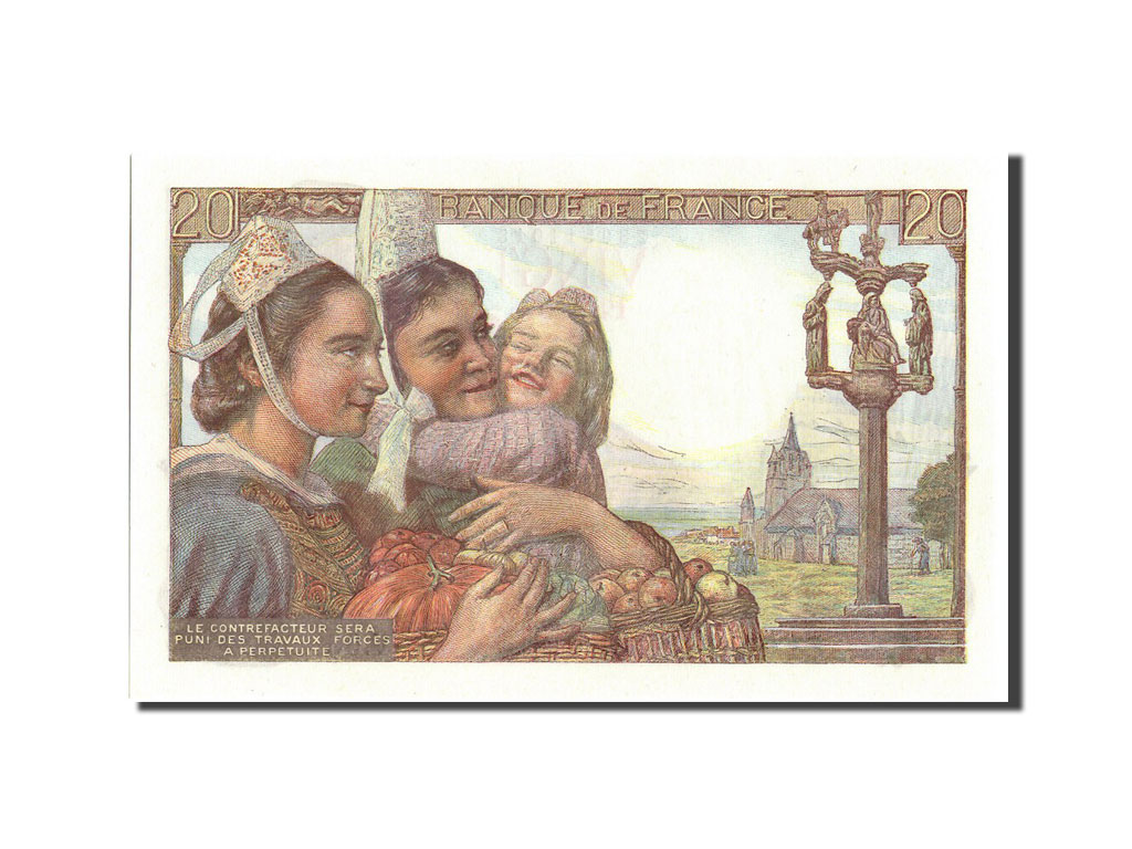 Banknote, France, 20 Francs, 20 F 1942-1950 ''Pêcheur'', 1943, 1943-10-07