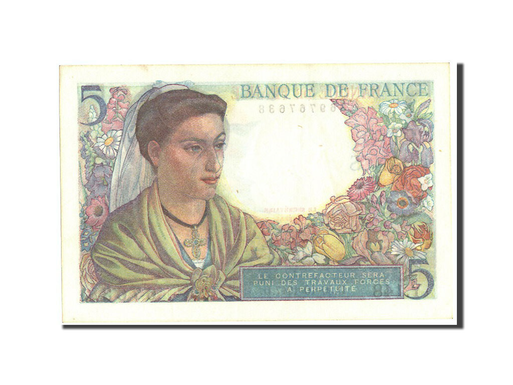 France, 5 Francs, Berger, 1947, 1947-10-30, UNC(63), Fayette:5.7, KM:98b