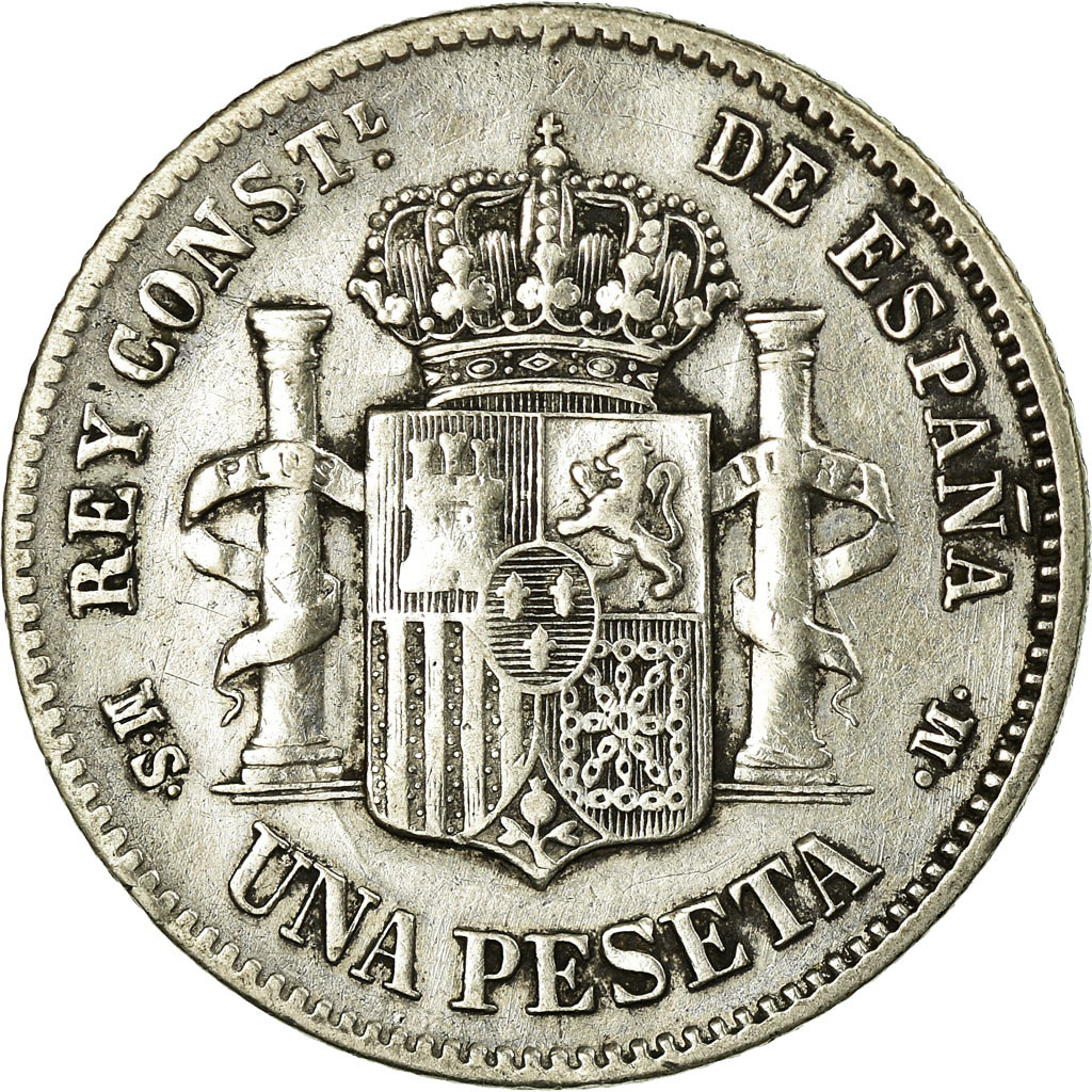 Coin, Spain, Alfonso XII, Peseta, 1885, , Silver, KM:686