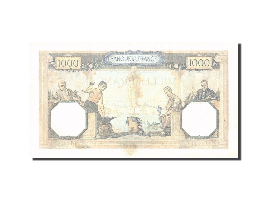 Banknote, France, 1000 Francs, 1 000 F 1927-1940 ''Cérès et Mercure'', 1937