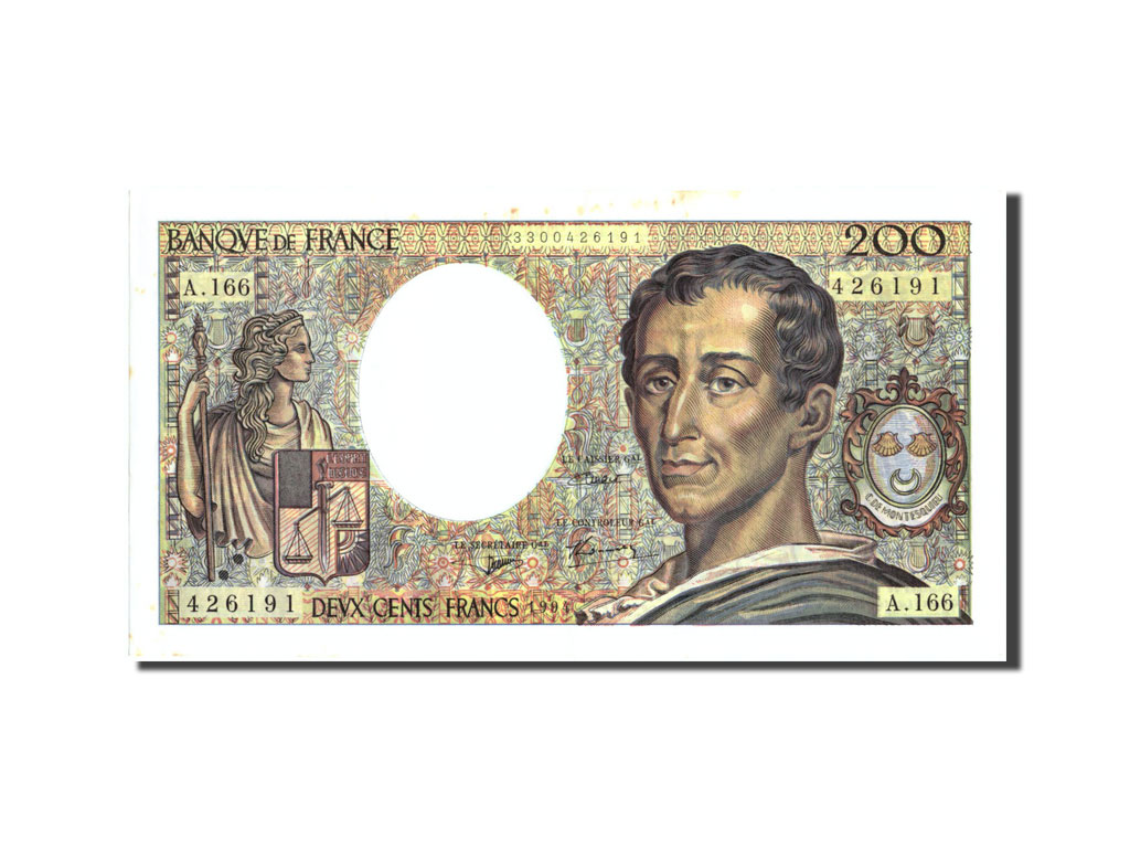 Banknote, France, 200 Francs, 200 F 1981-1994 ''Montesquieu'', 1994, 1994