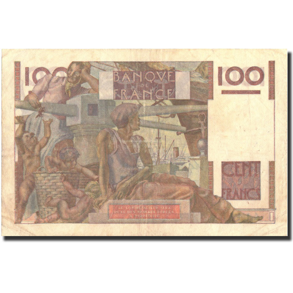 Banknote, France, 100 Francs, 100 F 1945-1954 ''Jeune Paysan'', 1953