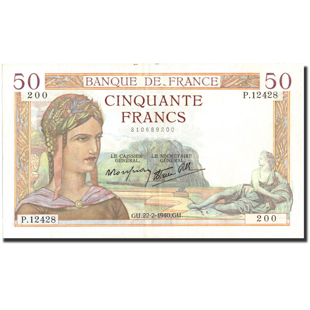 Banknote, France, 50 Francs, 50 F 1934-1940 ''Cérès'', 1940, 1940-02-22