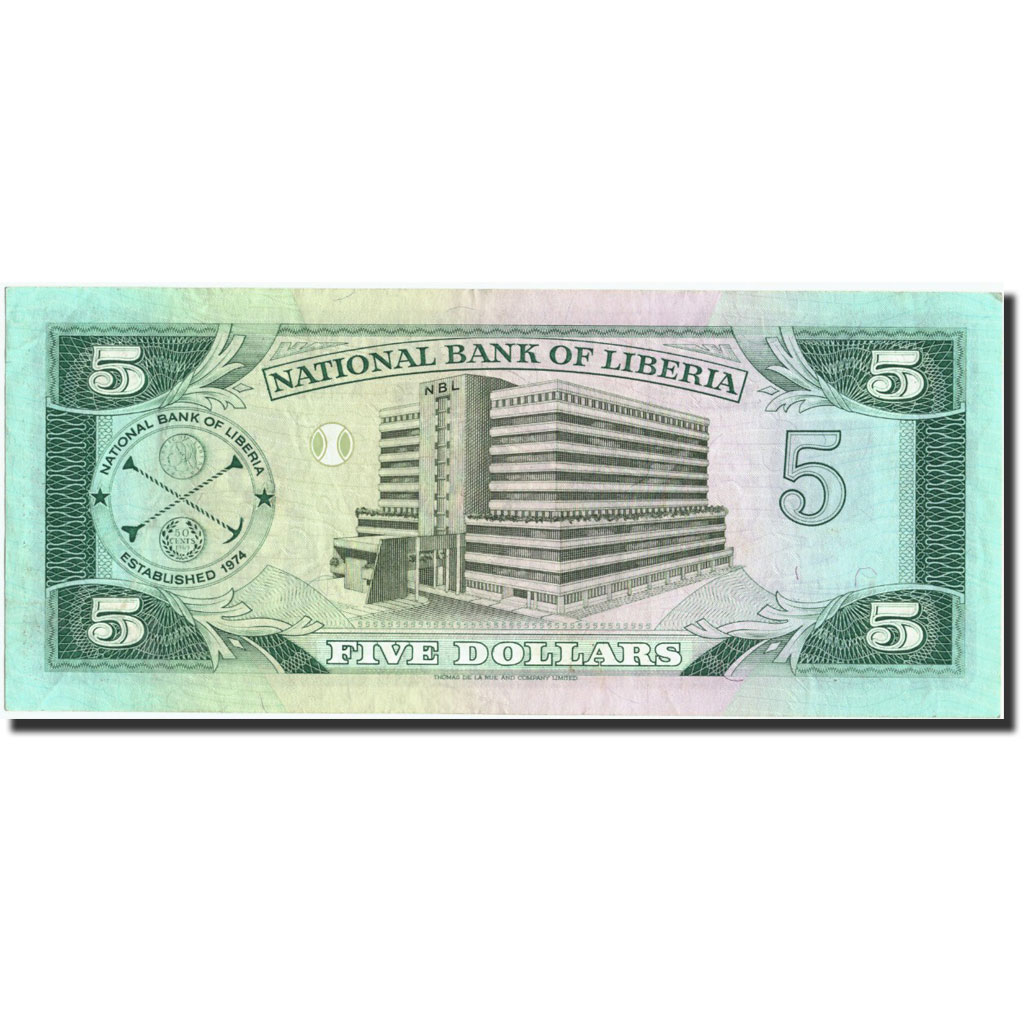 Banknote, Liberia, 5 Dollars, 1991, 1991-04-06, KM:20, UNC(65-70)
