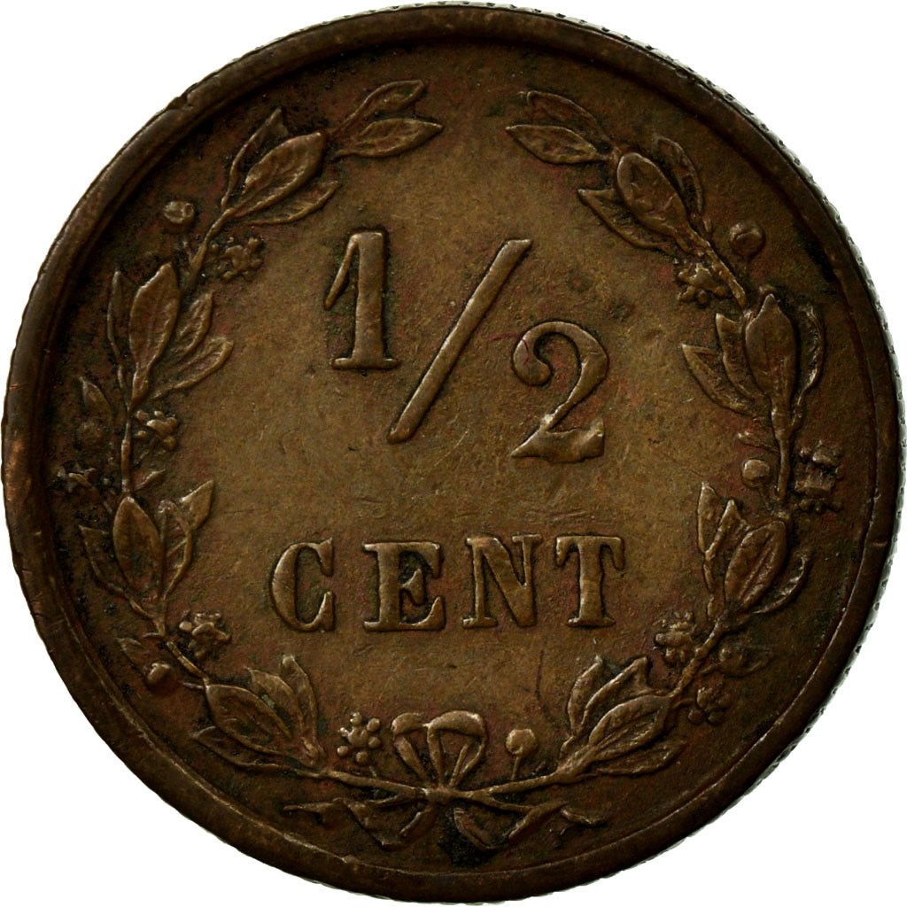 Coin, Netherlands, William III, 1/2 Cent, 1886, , Bronze, KM:109.1