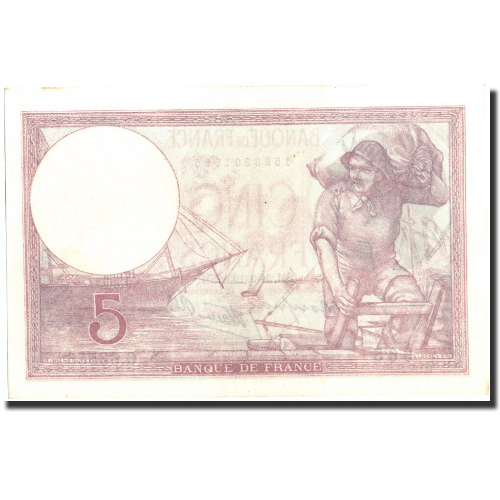 Banknote, France, 5 Francs, 5 F 1917-1940 ''Violet'', 1939, 1939-09-28