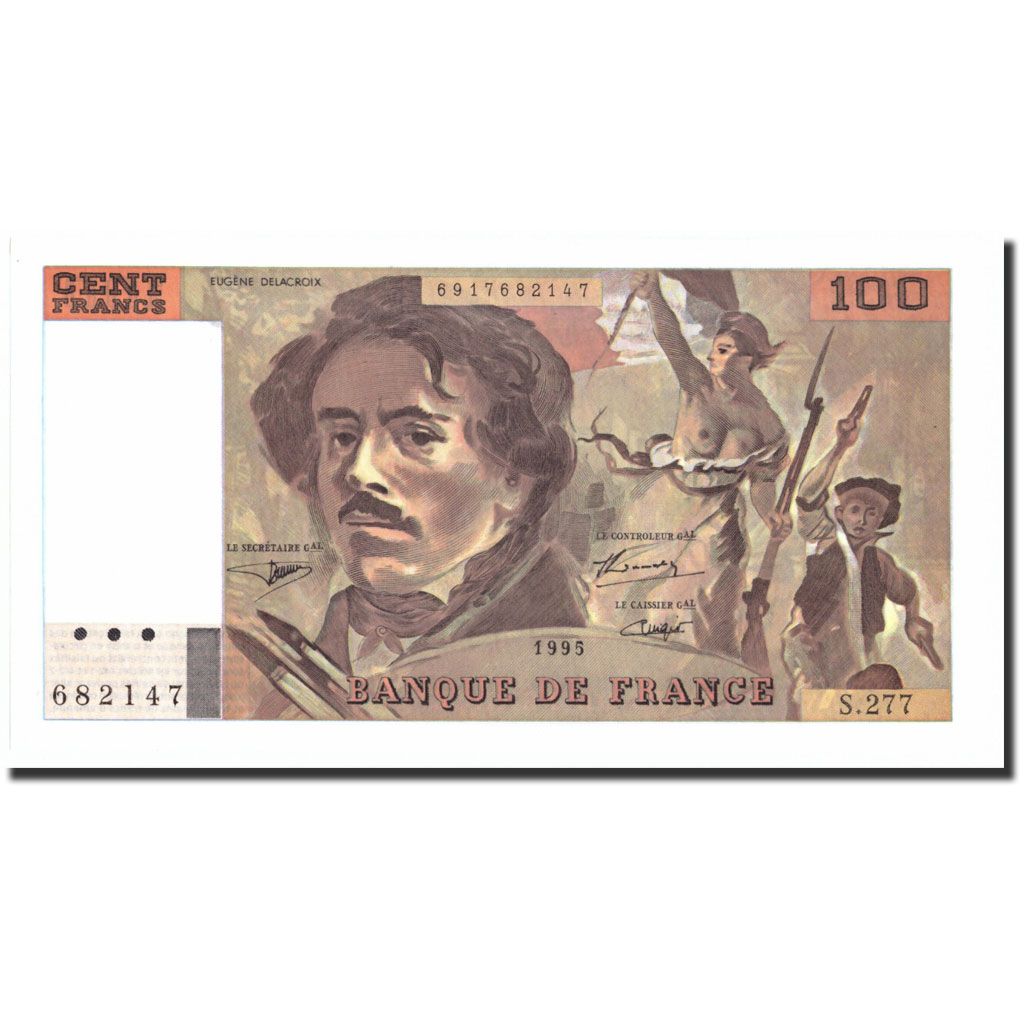 France, 100 Francs, 100 F 1978-1995 ''Delacroix'', 1995, 1995, UNC(64)