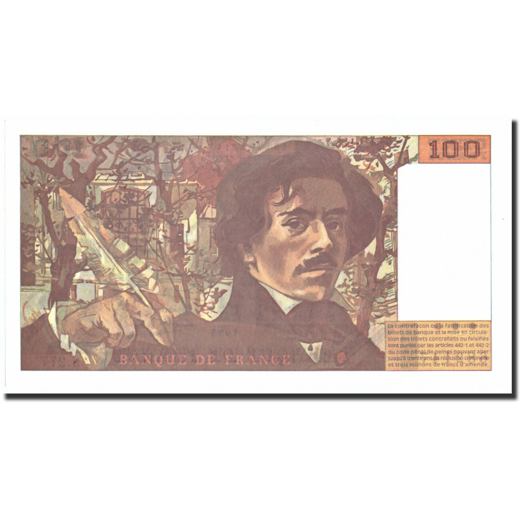 France, 100 Francs, 100 F 1978-1995 ''Delacroix'', 1995, 1995, UNC(64)