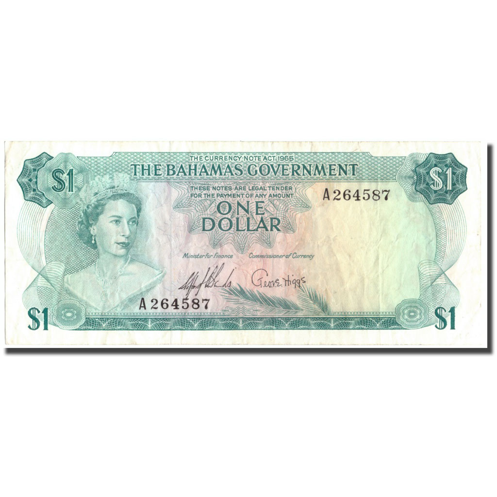Biljet, Bahama's, 1 Dollar, 1965, KM:18a, TTB