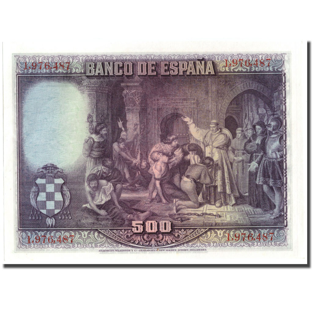 Banknote, Spain, 500 Pesetas, L.1928, 1928-08-15, KM:77a, UNC(63)