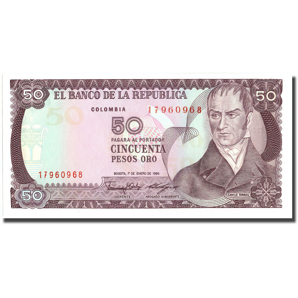 [215886] billete, 50 pesos oro, 1986, colombia Compra venta en