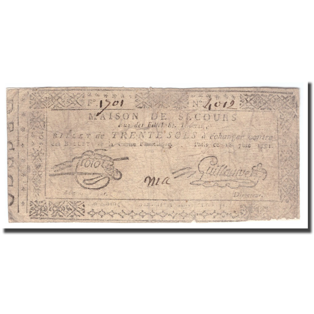 France, 30 Sols, 1791, 1791-09-18, PARIS, VF(20-25)