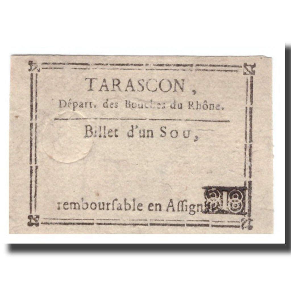 France, 1 Sou, Undated (1791-92), TARASCON, AU(50-53)