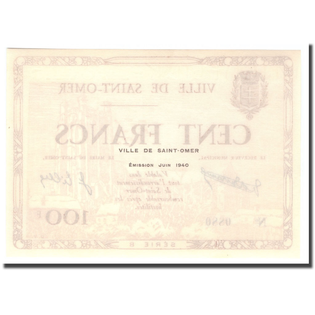 France, 100 Francs, 1940, 1940, SAINT OMER, UNC(64)