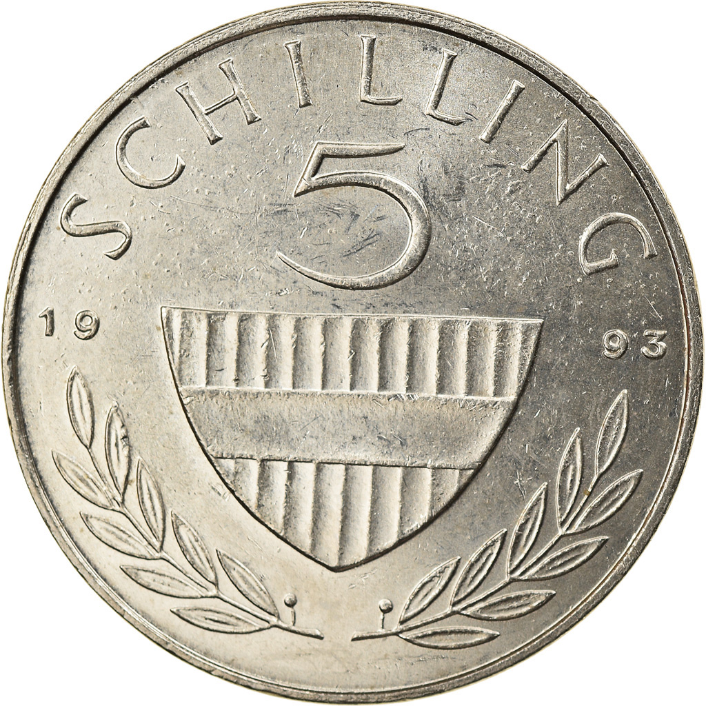 Coin, Austria, 5 Schilling, 1993, EF(40-45), Copper-nickel, KM:2889a