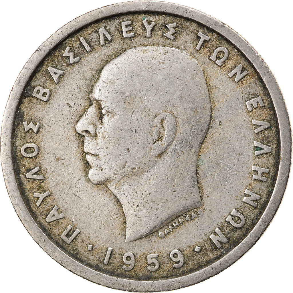 Coin, Greece, Paul I, 2 Drachmai, 1959, , Copper-nickel, KM:82