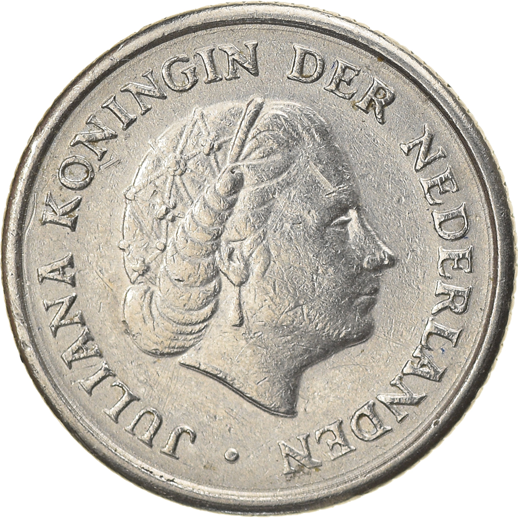Coin, Netherlands, Juliana, 10 Cents, 1968, , Nickel, KM:182