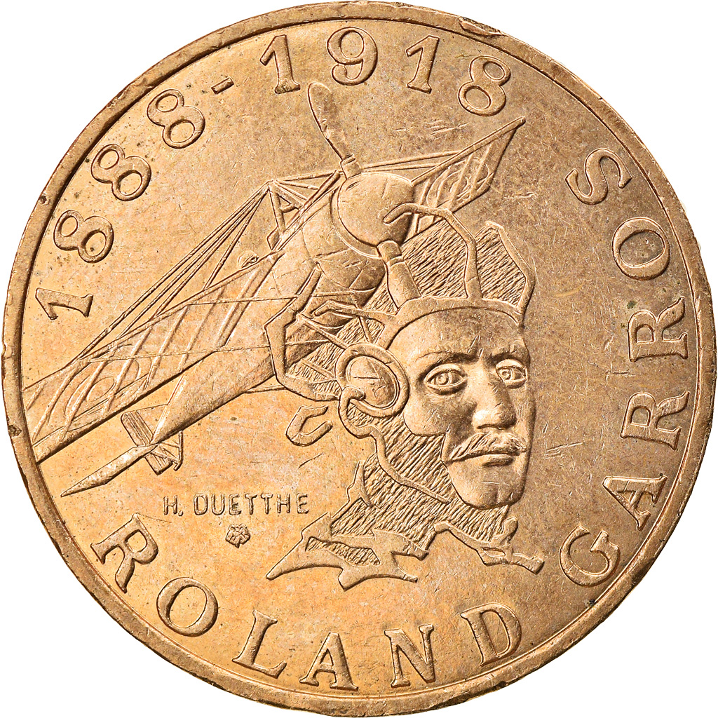 Coin, France, Roland Garros, 10 Francs, 1988, Paris, , Aluminum-Bronze
