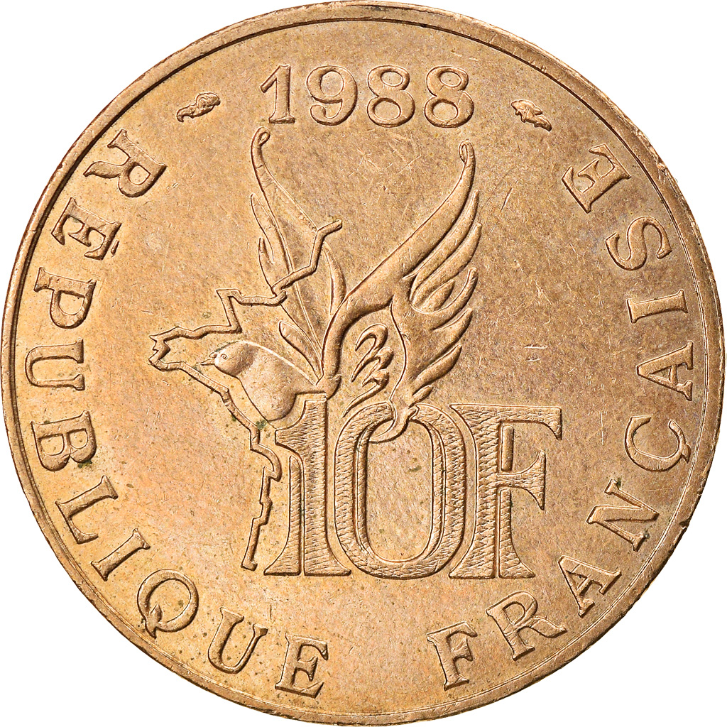 Coin, France, Roland Garros, 10 Francs, 1988, Paris, , Aluminum-Bronze