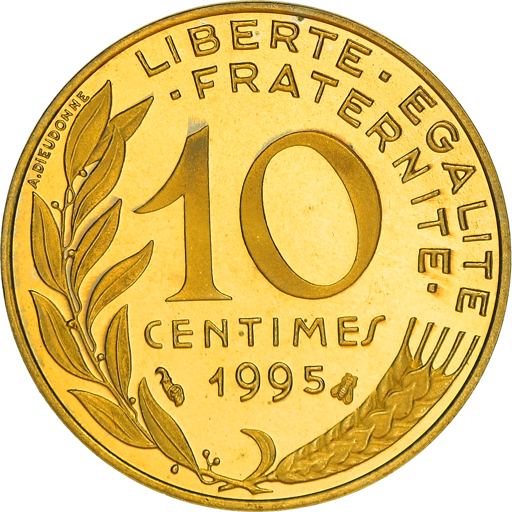 Coin, France, Marianne, 10 Centimes, 1995, Paris, Proof / BE, 