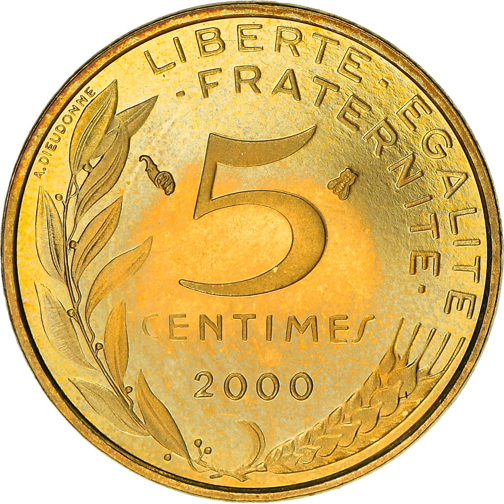 Coin, France, Marianne, 5 Centimes, 2000, Paris, Proof / BE, 